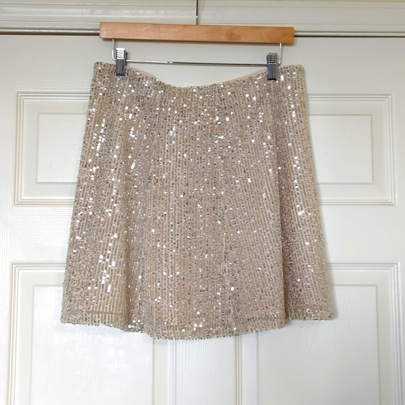LOFT Glitter Mini Skirt Size 8 - Picture 1 of 5